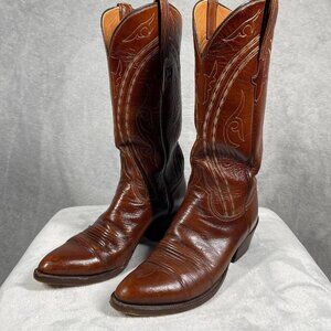 Lucchese 1883 Western Boots Men’s 7 1/2 D J Toe Classic Cowboy Brown Leather